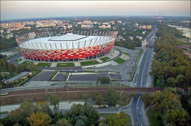 Stadion Narodowy w Warszawie - widok z balonu