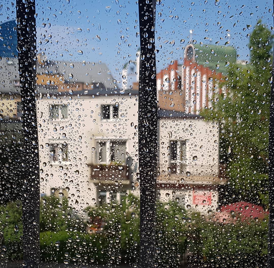 deszcz, okno, grochów, warszawa
